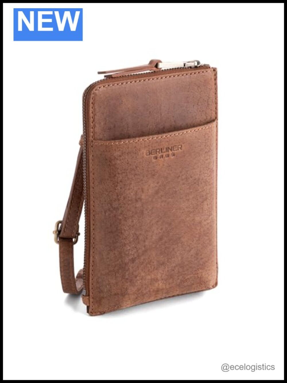 Genuine Buffalo Leather Crossbody Phone Purse with Adjustable Strap for Women